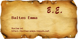 Baltes Emma névjegykártya